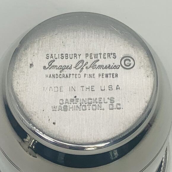 Salisbury Images of America 8 oz Pewter Cup Set of 2 Lincoln Memorial Beaded GUC - Picture 10 of 10